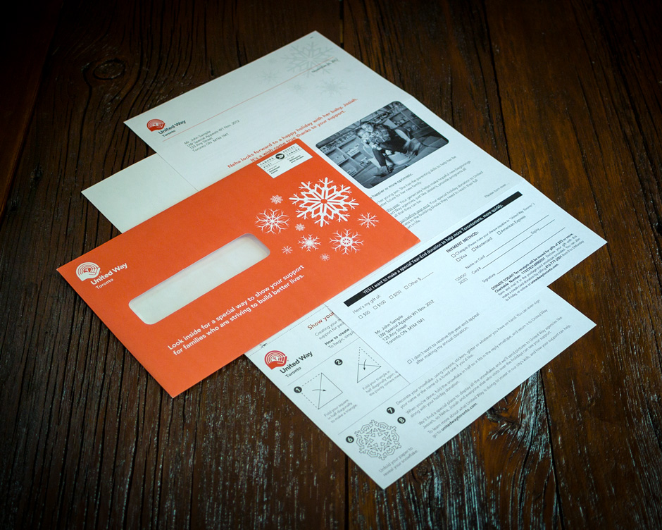 United Way Toronto Holiday Special Appeal Direct Mail